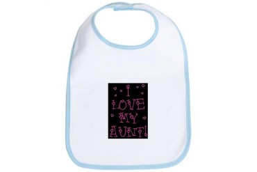 I LOVE MY AUNT Pink w/hearts Baby Bib by CafePress