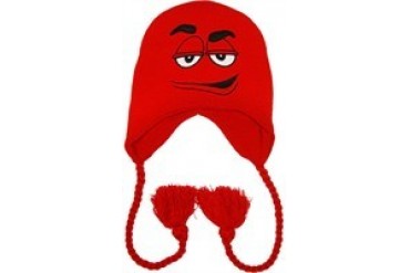 M and M Red Lapland Tasseled Embroidered Beanie