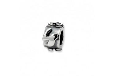 Number 4, Message Charm in Sterling Silver For 3mm Charm Bracelets