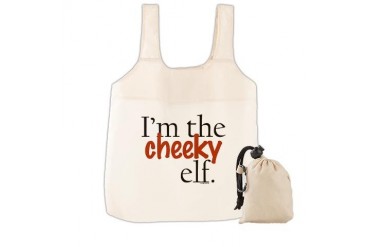 cheekyelf.png Funny Reusable Shopping Bag by CafePress