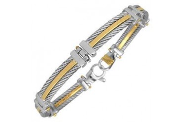 DiFulco Line Gold and Stainless Steel Link Bracelet