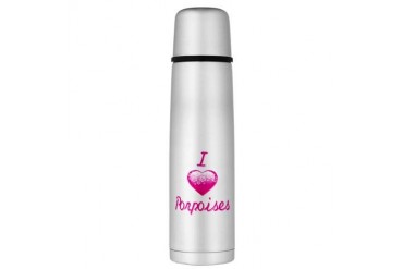 I Love/Heart Porpoises Large Thermos Bottle Animals Large Thermosreg; Bottle by CafePress