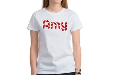 Amy - Candy Cane Baby Women's T-Shirt by CafePress