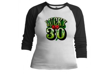 Lucky 30 - Retro Jr. Raglan by CafePress