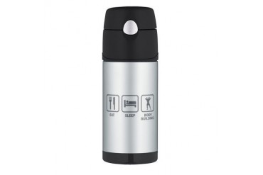 Eat Sleep Bodybuilding Funny Thermos Bottle 12oz by CafePress