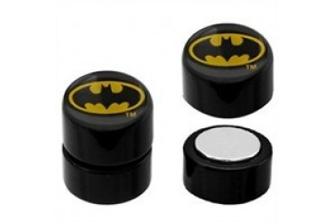 DC Comics Batman Oval Logo Acrylic Faux Plug Magnetic Earrings