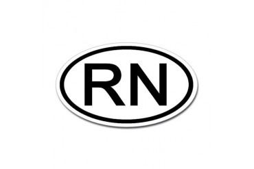 RN - Initial Oval Oval Sticker Rn Sticker Oval by CafePress