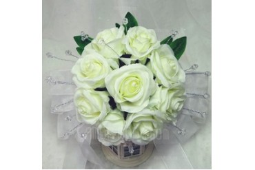 Pretty Hand-tied Satin Bridal Bouquets (123031500)