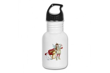 Snowball Fairy Owls Kid's Water Bottle by CafePress