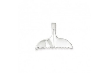 Large Polished Whale Tail Slide in Sterling Silver