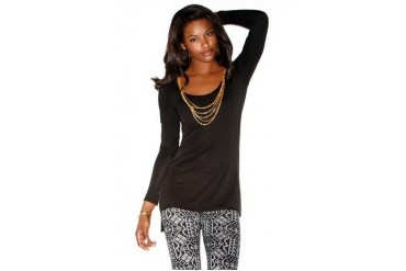 Lace detail hi-low open back tunic