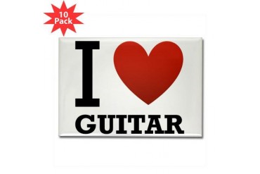 I-Love-Guitar.png Music Rectangle Magnet 10 pack by CafePress