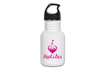 I Love/Heart Reptiles Animals Kid's Water Bottle by CafePress