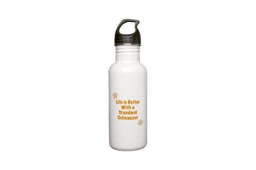 Life is better with a Standard Schnauzer Stainless Dog Stainless Water Bottle 0.6L by CafePress