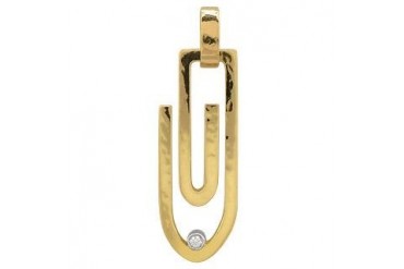 Clips - 18K Yellow Gold Pendant with Diamond