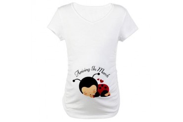 March Pregnancy Due Date Ladybug Maternity T-Shirt