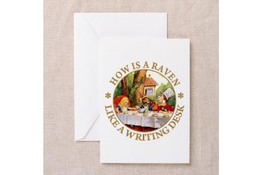 How Is A Raven Like A Writing Desk Greeting Cards Baby Greeting Cards Pk of 20 by CafePress