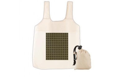 Olive Green Argyle Retro Reusable Shopping Bag by CafePress
