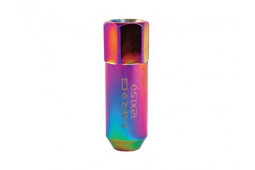 NRG Neo Chrome Multi Color 4 Piece Extended Tuner Style M12 x 1.5 Lug Nut Set Universal