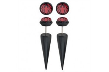 Marvel Comics Amazing Spider-Man Spider Logo Acrylic Faux Taper Earrings