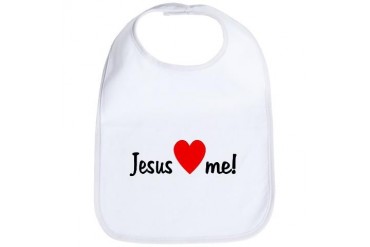 Jesus Loves Me Baby Baby Bib by CafePress