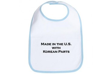 Made in the U.S. with Korean Parts Baby Bib by CafePress