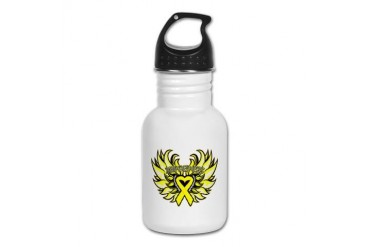 Sarcoma Heart Wings Health Kid's Water Bottle by CafePress