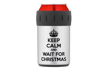 Keep calm and wait for christmas Thermos Can Coole Funny Thermosreg; Can Cooler by CafePress