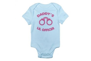 Daddy's Lil Officer (pink) Infant Creeper