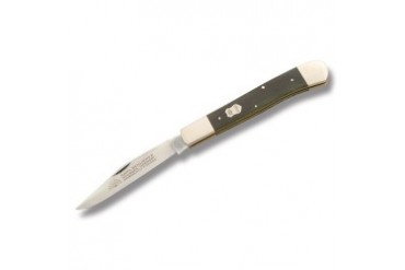 Eye Brand Large One-Blade Trapper with Green Smooth Bone Handle