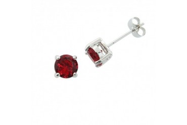 2.9 Carat TW Diamond Simulant Ruby Colored Colored Studs