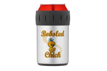Bobsled Chick 2 Thermos Can Cooler Girl Thermosreg; Can Cooler by CafePress