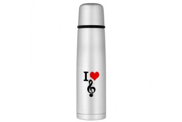 I Love Music Large Thermos Bottle Music Large Thermosreg; Bottle by CafePress