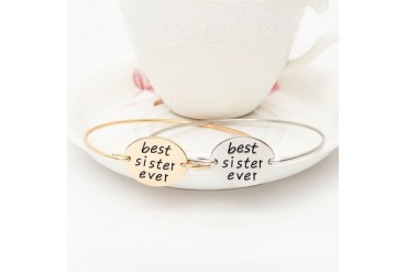 Best Sister Ever Bangle Bracelet - 2 Colors