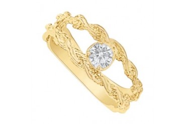 Gorgeous Cubic Zirconia Mother Ring in 14K Yellow Gold