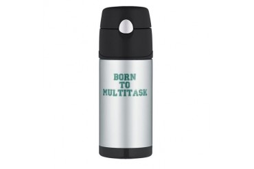Born To Multitask Robot Thermos Bottle 12oz by CafePress