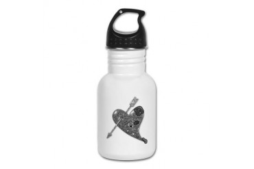 Heart Slimed Funny Kid's Water Bottle by CafePress