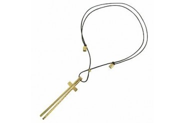 Twins - 18K Yellow Gold Cross Pendant