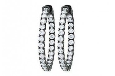 rong Set .10 Inside Out Hoop Earrings in Black Rhodium over Sterling Silver