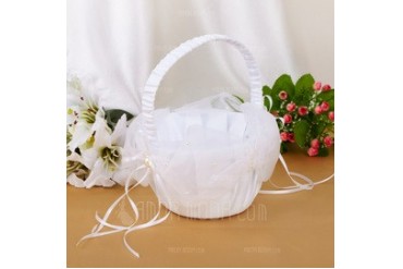 Beautiful Flower Basket With Ribbons/Faux Pearl (102039775)