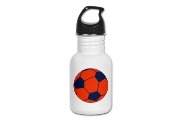 Blue and Orange Soccer Soccer Kid's Water Bottle by CafePress