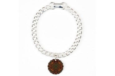 Dark Abstract Black Charm Bracelet, One Charm by CafePress