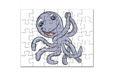 happy cheering octopus.png Funny Puzzle by CafePress