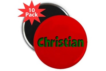 Christian Red and Green Christian 2.25 Magnet 10 pack by CafePress