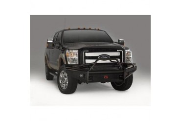 Fab Fours Pre-Runner Front Ranch Bumper in Black Powder Coat Tread Plate with Tow Hooks FS08-S1962-1 Front Bumpers