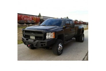 Fab Fours Grill Guard Winch Bumper with D-ring Mounts and Lights in Black Powder Coat CH11-A2750-1 Front Bumpers