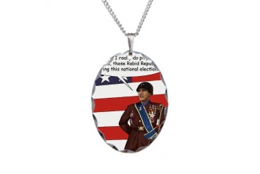 Obama as Patton II Barack obama Necklace Oval Charm by CafePress