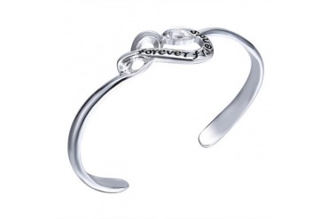 Forever Friends Silver Tone Infinity Cuff Bracelet