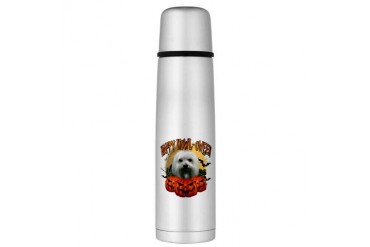 Happy Halloween Maltese.png Large Thermos Bottle Funny Large Thermosreg; Bottle by CafePress