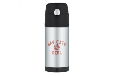 Bay City Pink Girl Michigan Thermos Bottle 12oz by CafePress